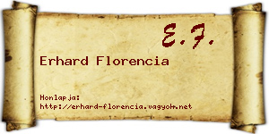 Erhard Florencia névjegykártya